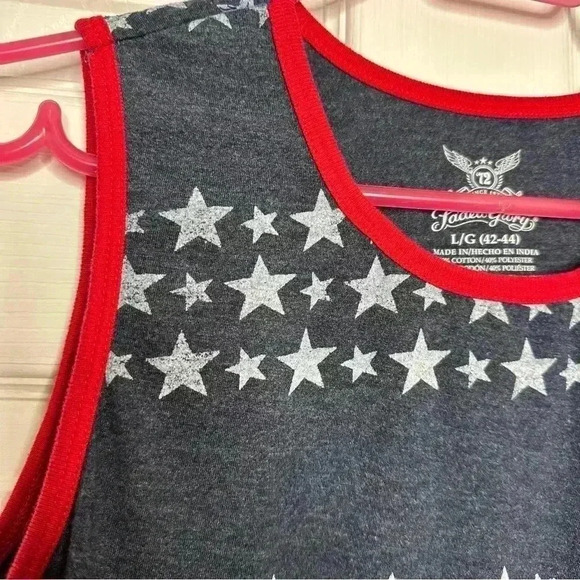 Faded Glory Muscle Shirt Tank Top America  / USA Red, White & Blue Size Large - Picture 2 of 16